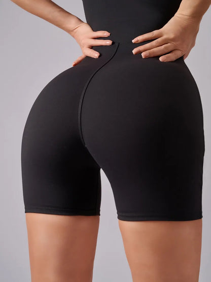 Shapewear Mock Neck Zip Front Sculpting Romper
