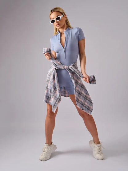 Shapewear Mock Neck Zip Front Sculpting Romper